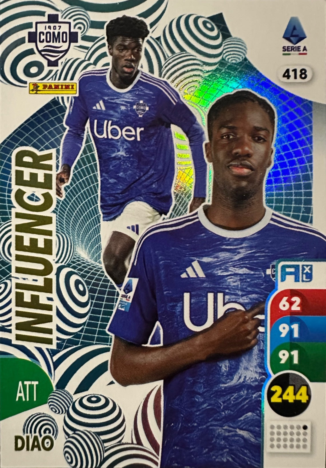 Panini Calciatori Adrenalyn XL 2025-26 card Air Force/Influencer/Impatto/Stella N. 401-478