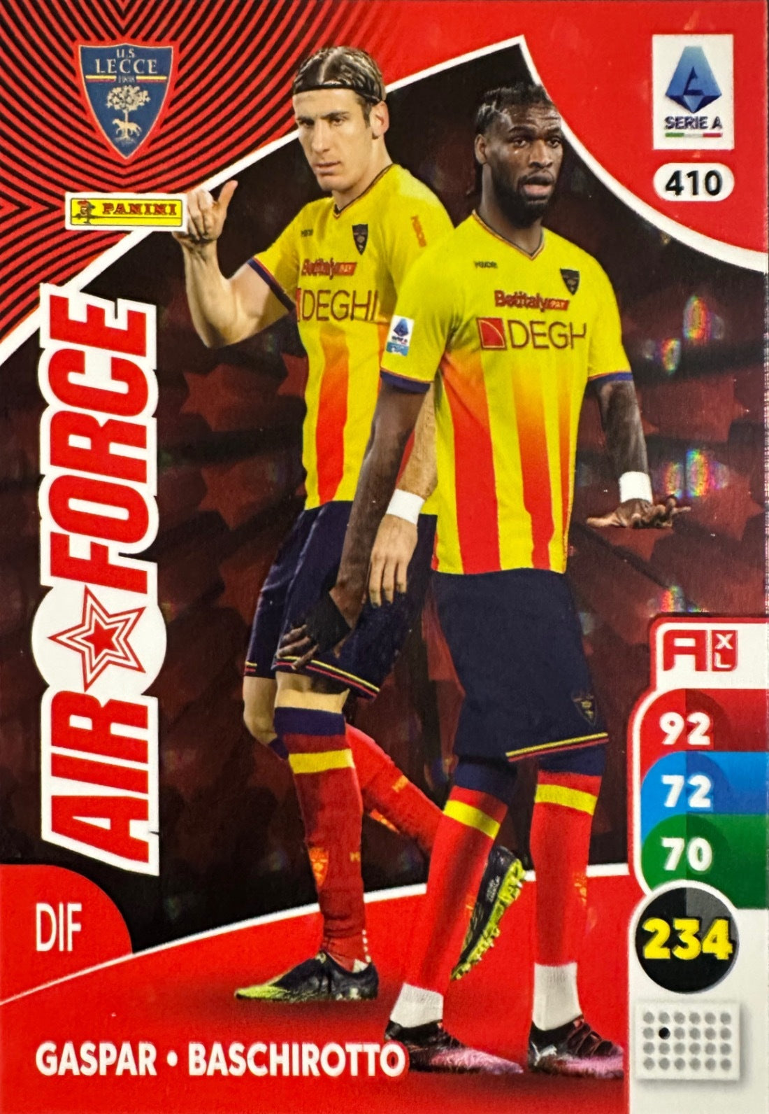 Panini Calciatori Adrenalyn XL 2025-26 card Air Force/Influencer/Impatto/Stella N. 401-478