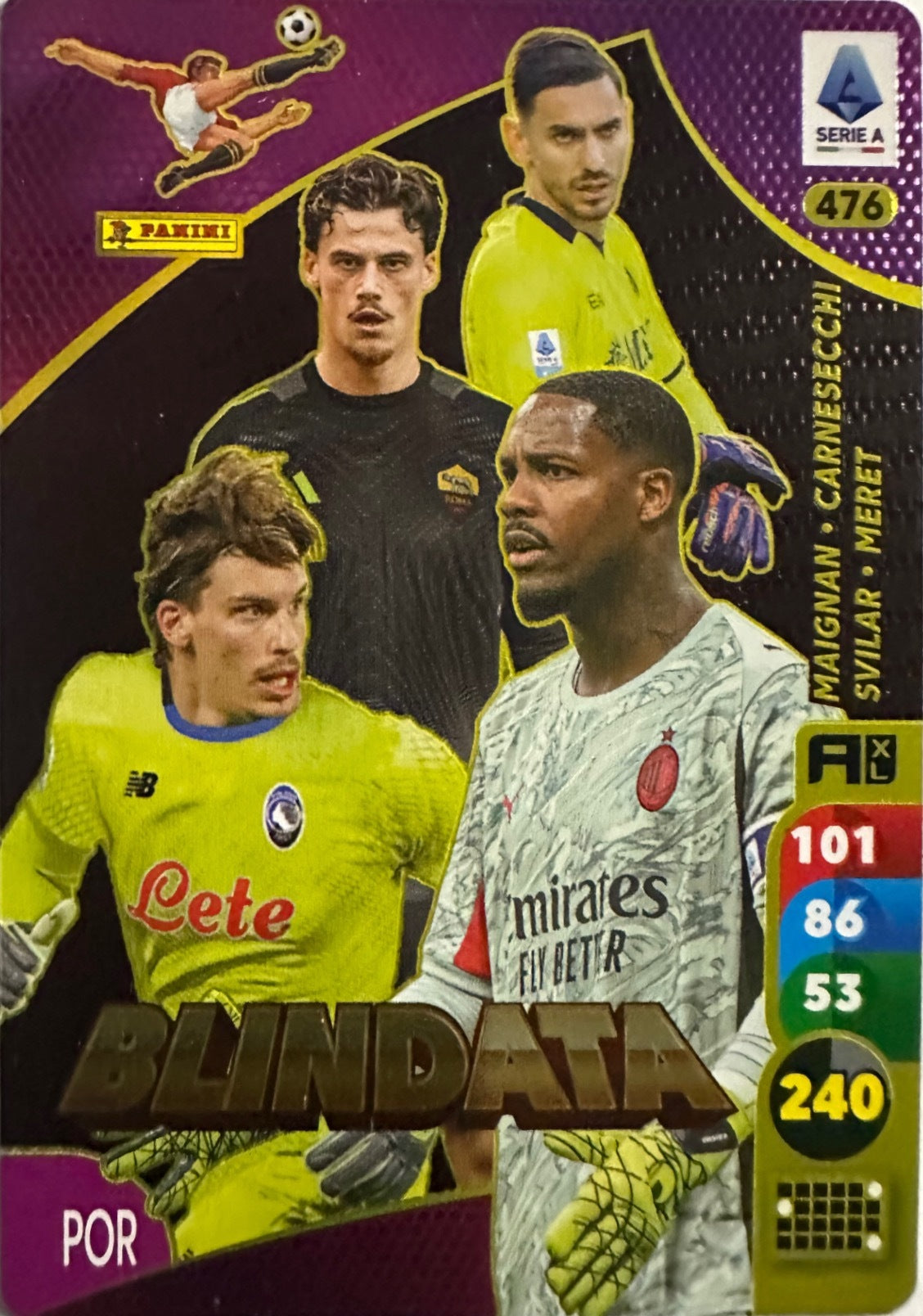 Panini Calciatori Adrenalyn XL 2025-26 card Golden Baller/Blindata/Invincibile/Campioni N. 468-477